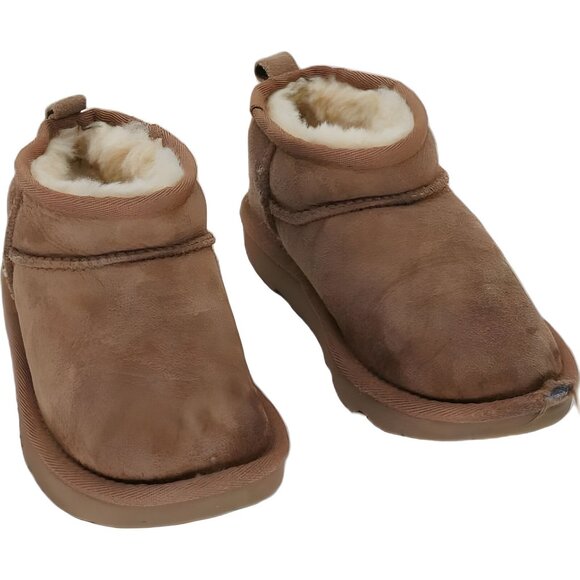 UGG Chestnut Girls Teddy Boots W Classic Ultra Mini Size 13 Toddler